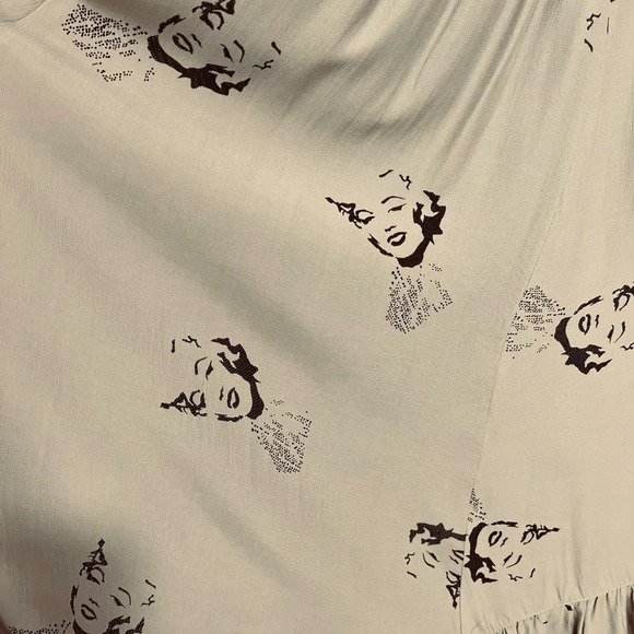 Vintage Miss Mod Marilyn Monroe print midi skirt tan black size 6/Medium - Picture 7 of 13